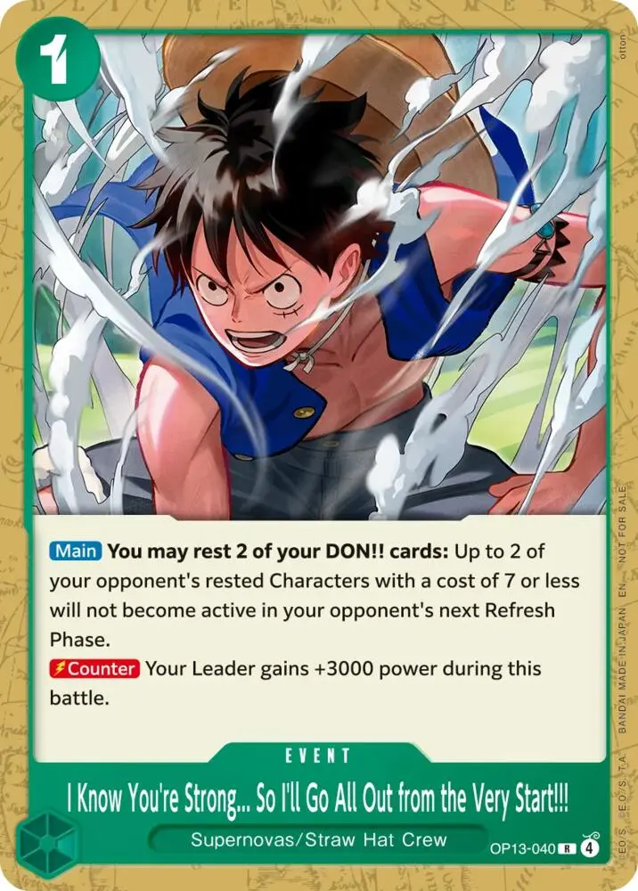 I Know You're Strong... So I'll Go All Out from the Very Start!!! (Tournament Pack 2026 Vol. 4), One Piece Promotion Cards OP13-040