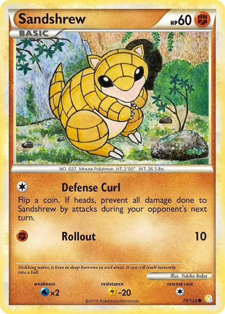 Sandshrew, HeartGold SoulSilver 79/123