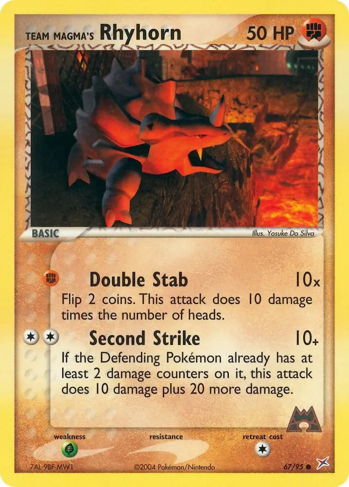 Team Magma's Rhyhorn, Team Magma vs Team Aqua 67/95