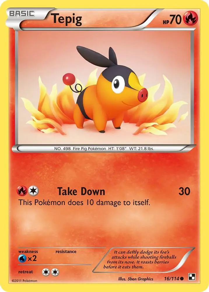 Tepig, Black & White 16/114