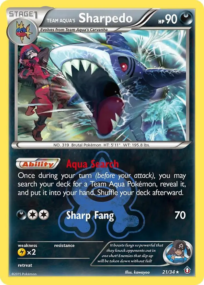 Team Aqua's Sharpedo, Double Crisis 21/34