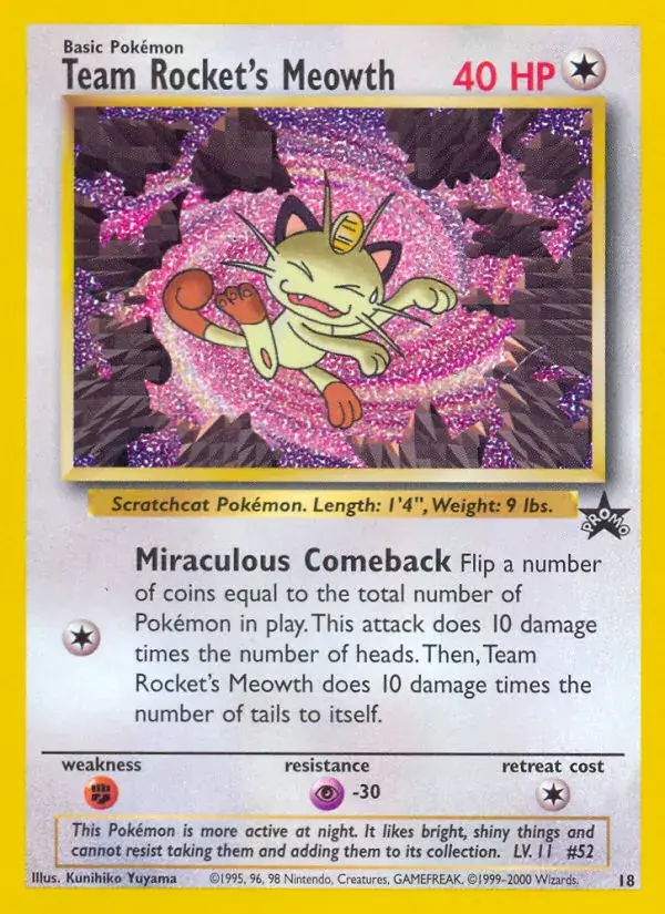 Team Rocket's Meowth, Wizards Black Star Promos 18/53