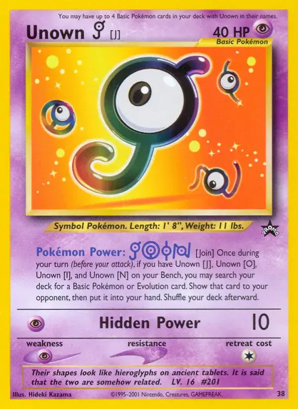 Unown [J], Wizards Black Star Promos 38/53