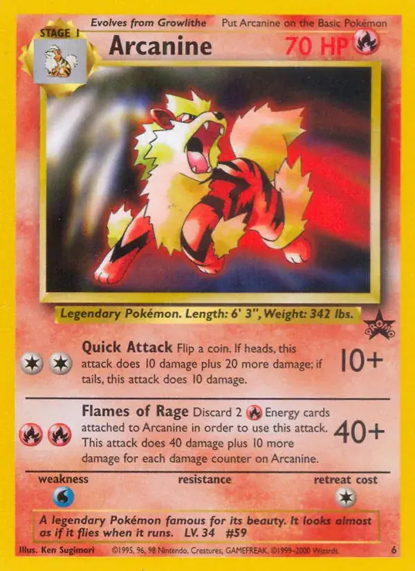 Arcanine, Wizards Black Star Promos 6/53