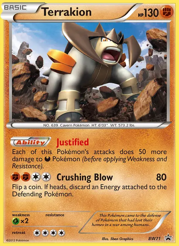Terrakion, BW Black Star Promos BW71/101