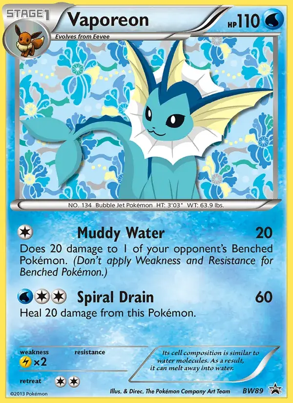 Vaporeon, BW Black Star Promos BW89/101