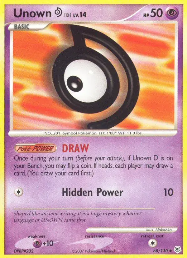 Unown D, Diamond & Pearl 68/130