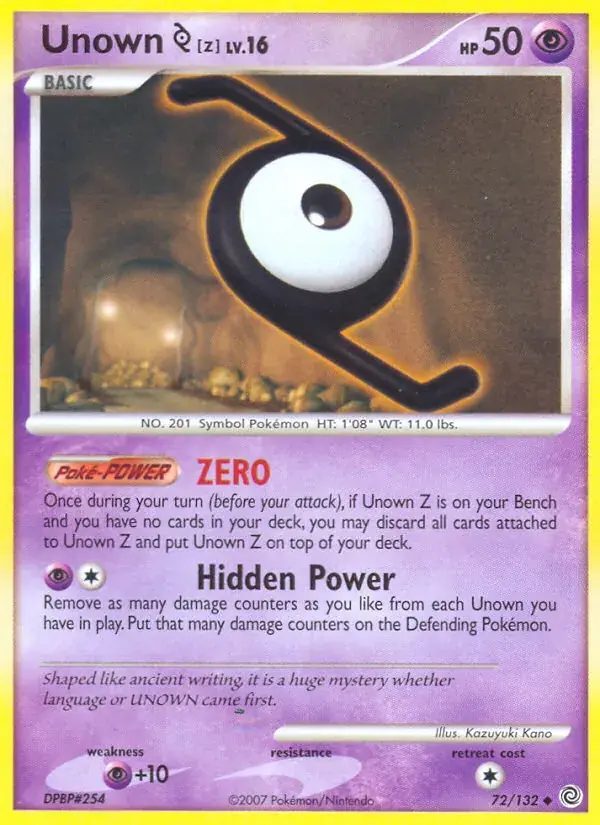 Unown Z, Secret Wonders 72/132