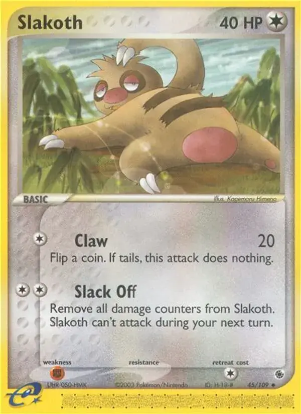 Slakoth, Ruby & Sapphire 45/109