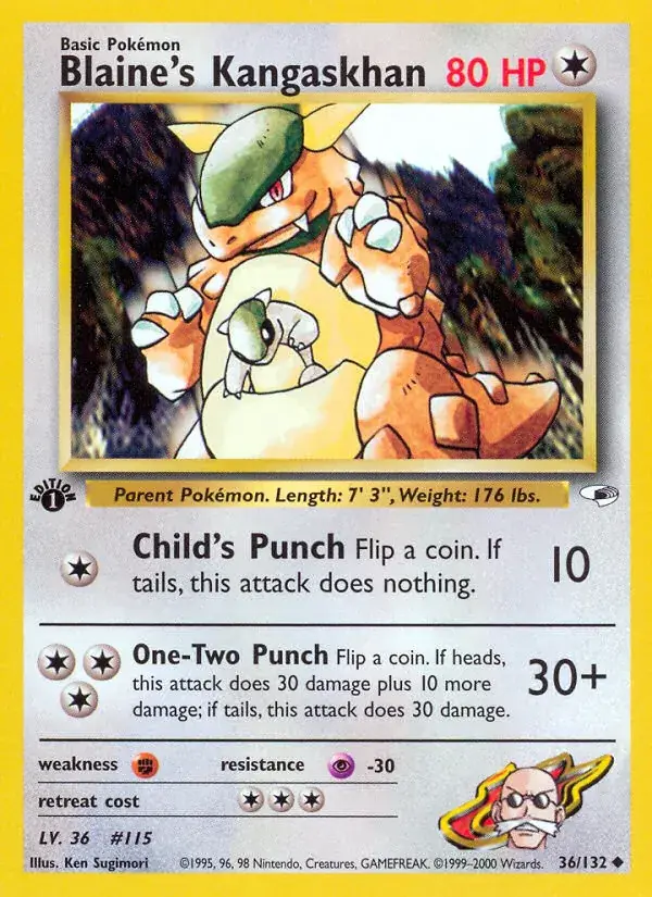 Blaine's Kangaskhan, Gym Heroes 36/132