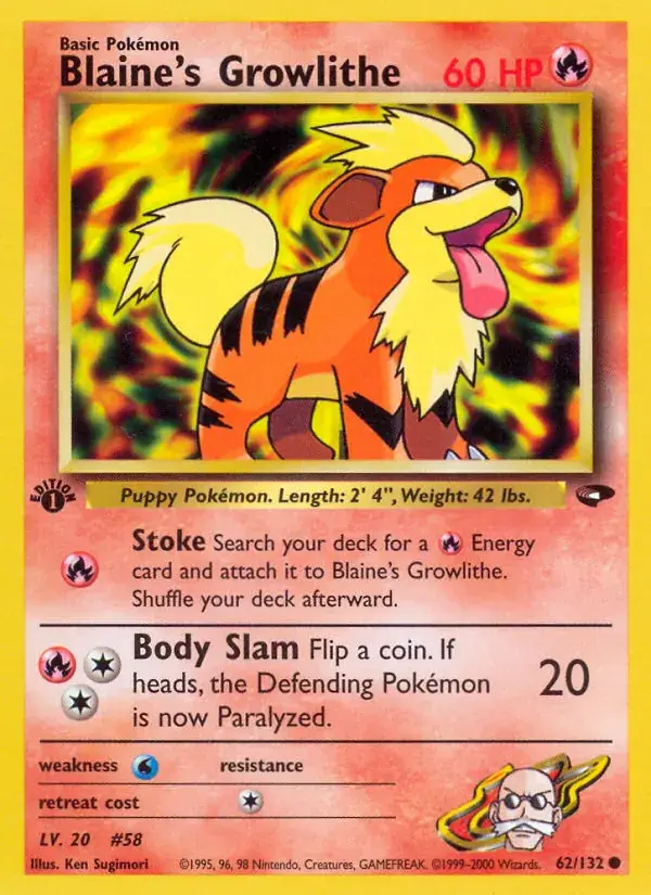 Blaine's Growlithe, Gym Challenge 62/132