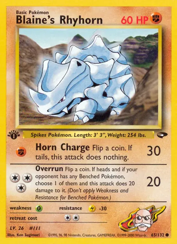 Blaine's Rhyhorn, Gym Challenge 65/132
