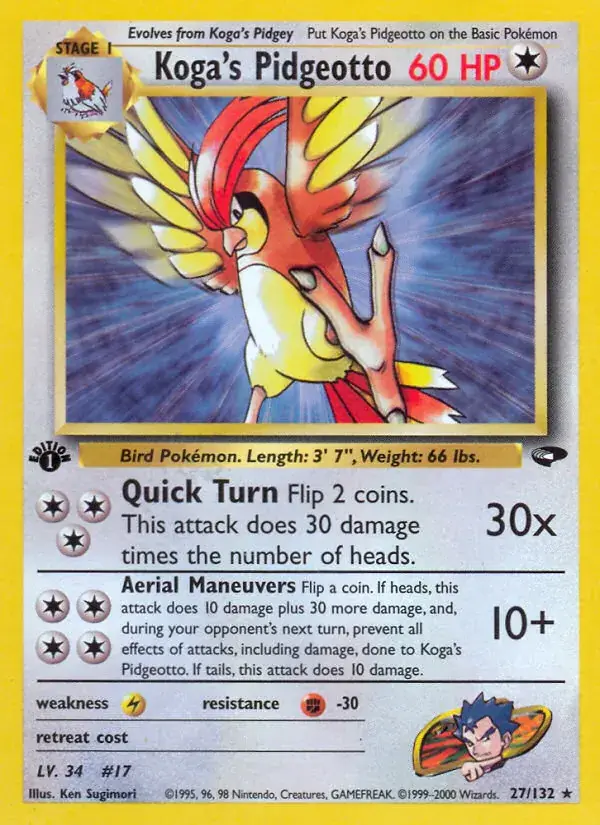 Koga's Pidgeotto, Gym Challenge 27/132
