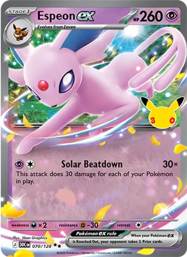Espeon ex, 30th Celebration 070/128