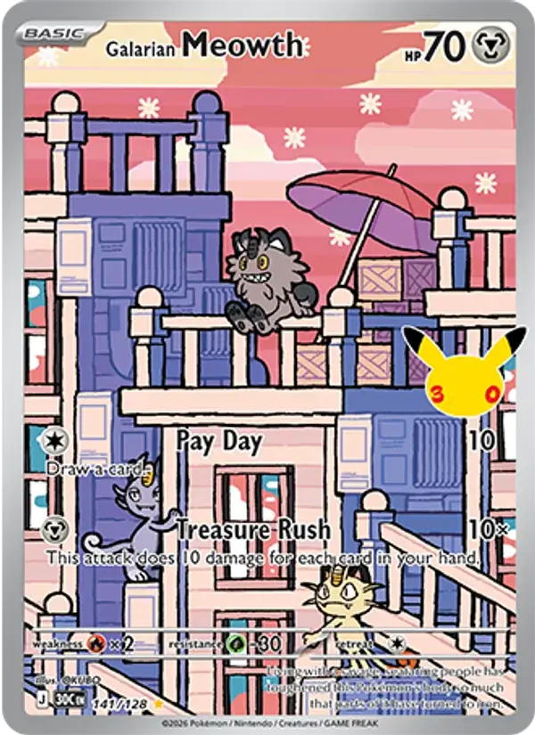 Galarian Meowth, 30th Celebration 141/128