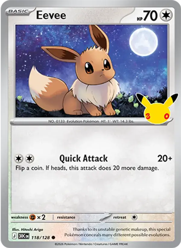 Eevee, 30th Celebration 118/128