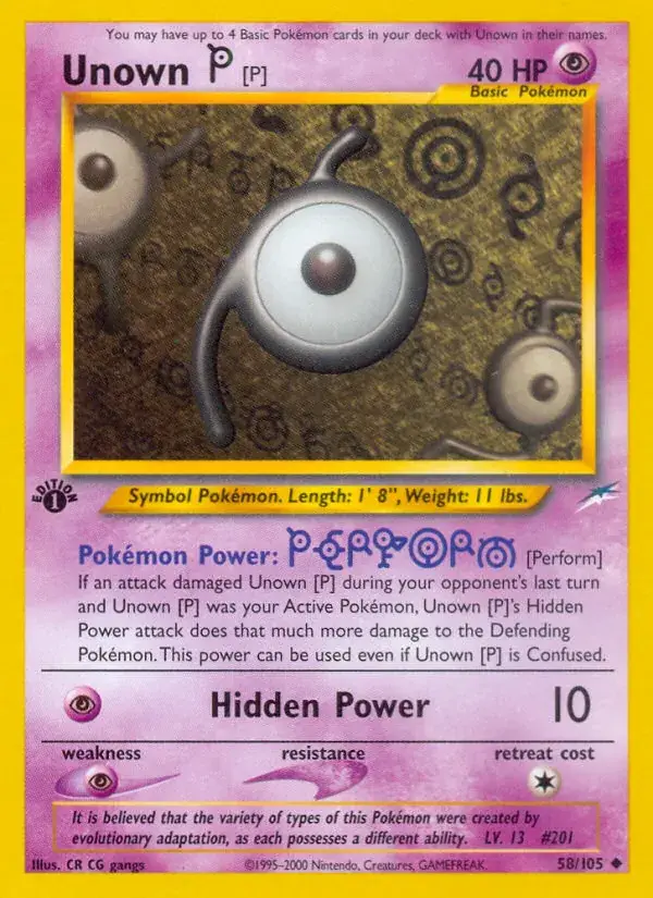 Unown [P], Neo Destiny 58/105