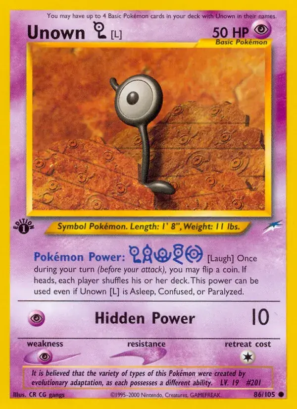 Unown [L], Neo Destiny 86/105
