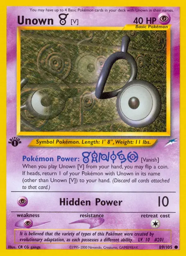 Unown [V], Neo Destiny 89/105