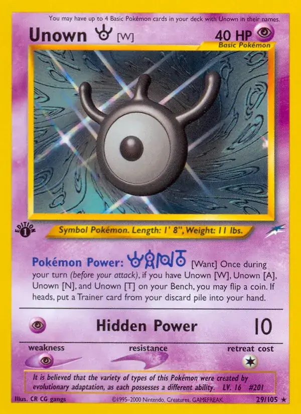 Unown [W], Neo Destiny 29/105