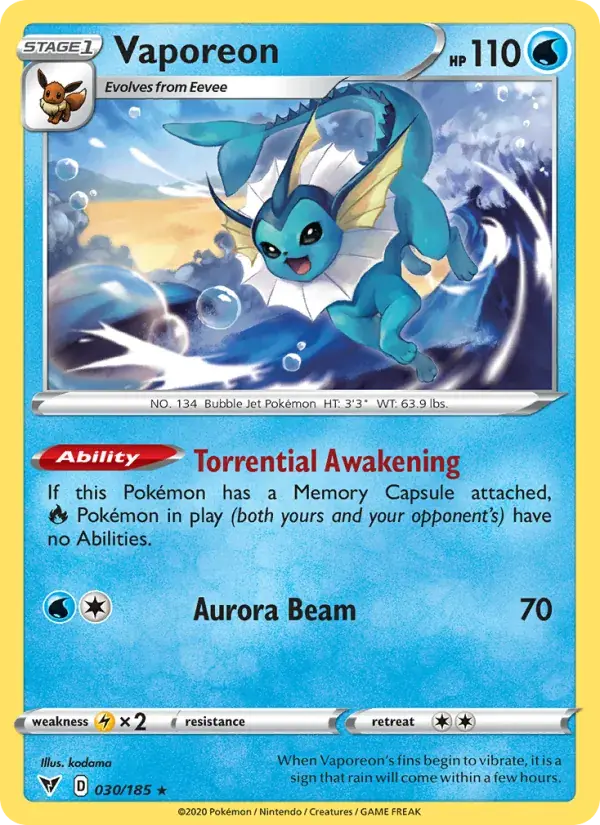 Vaporeon, Vivid Voltage 30/185