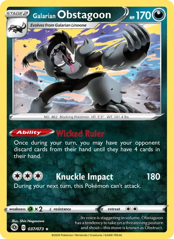 Galarian Obstagoon, Champion's Path 37/73