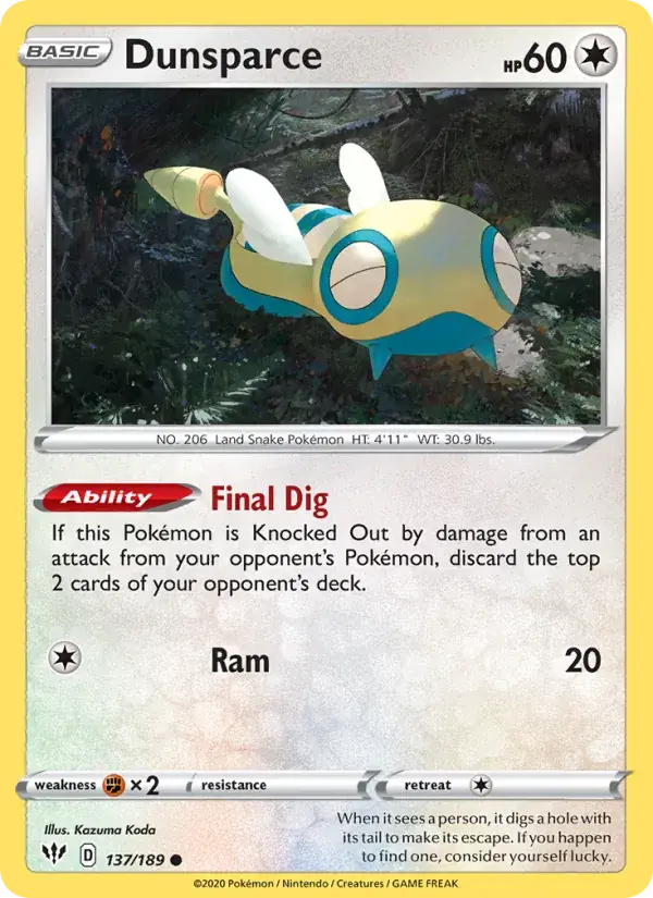 Dunsparce, Darkness Ablaze 137/189