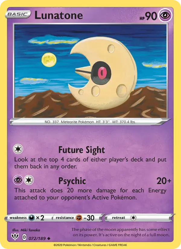 Lunatone, Darkness Ablaze 72/189