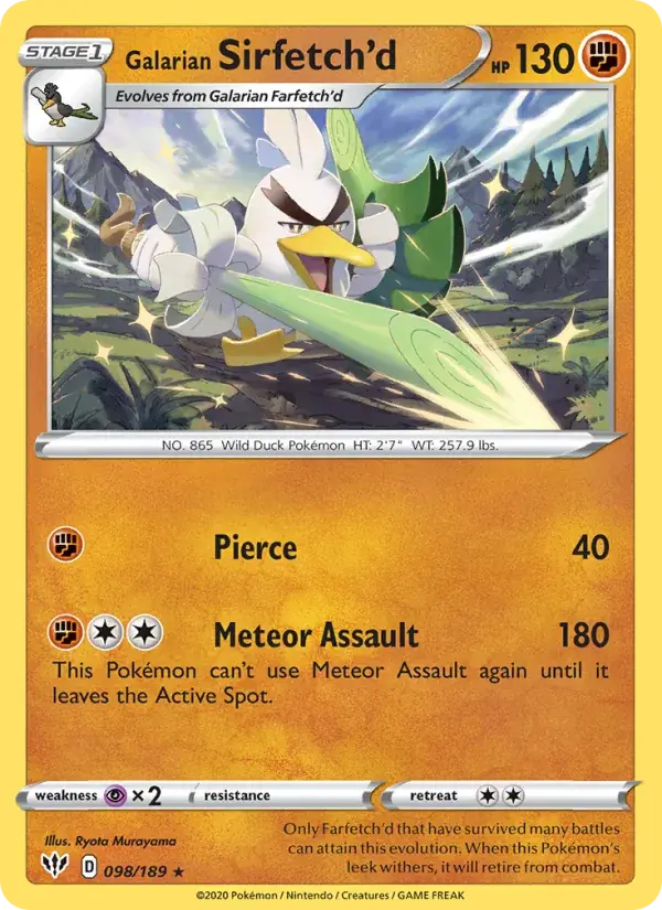 Galarian Sirfetch'd, Darkness Ablaze 98/189