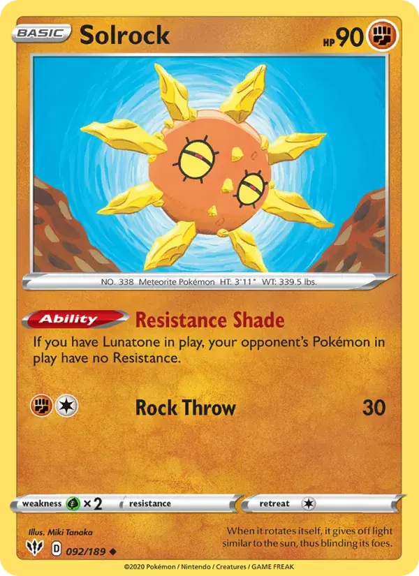 Solrock, Darkness Ablaze 92/189