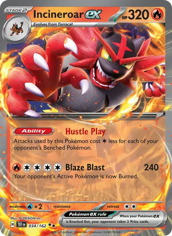 Incineroar ex, Temporal Forces 034/162