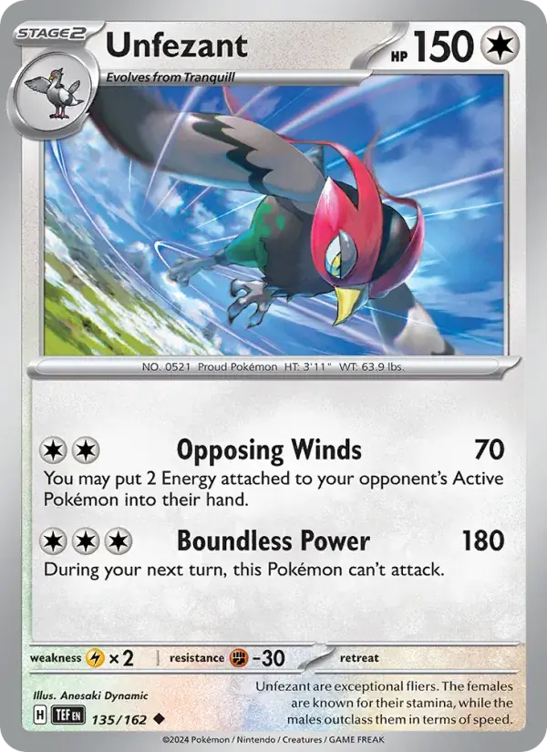 Unfezant, Temporal Forces 135/162