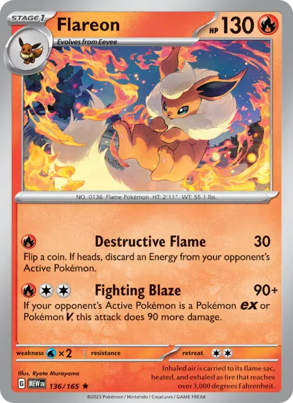 Flareon, Pokémon 151 136/165