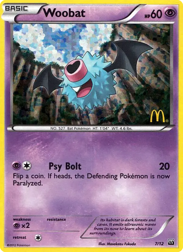 Woobat, McDonald's Collection 2012 7/12
