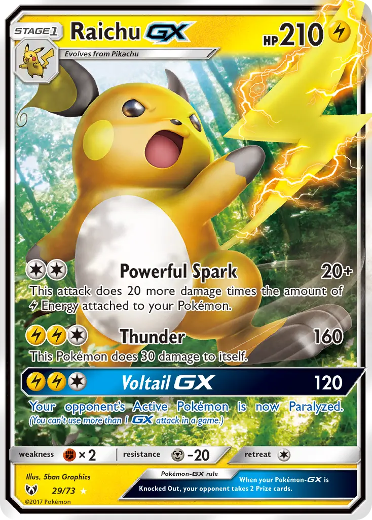 Raichu GX, Shining Legends 29/73
