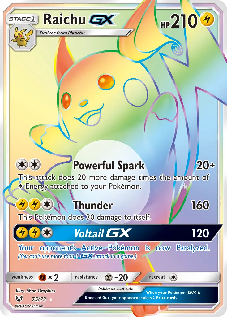 Raichu GX, Shining Legends 75/73