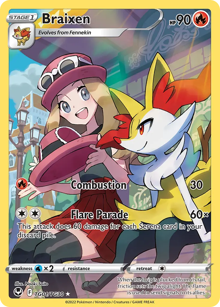 Braixen, Silver Tempest Trainer Gallery TG01/30
