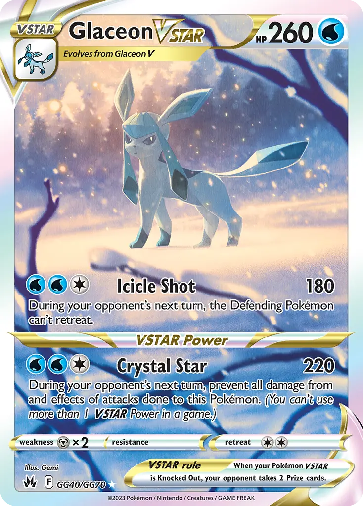 Glaceon VSTAR, Crown Zenith Galarian Gallery GG40/70