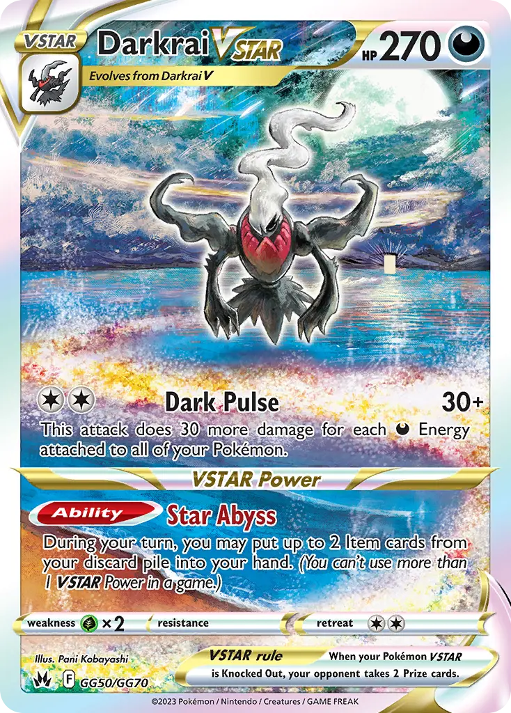 Darkrai VSTAR, Crown Zenith Galarian Gallery GG50/70