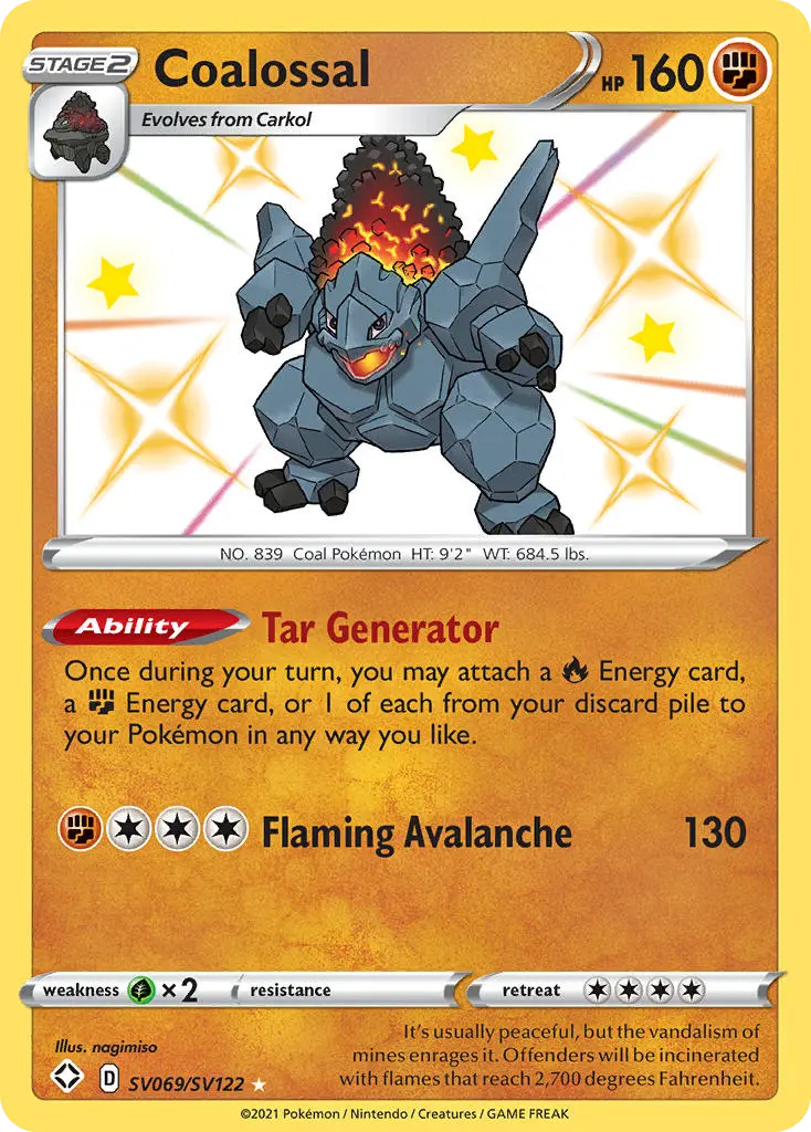 Coalossal, Shining Fates Shiny Vault SV069/122
