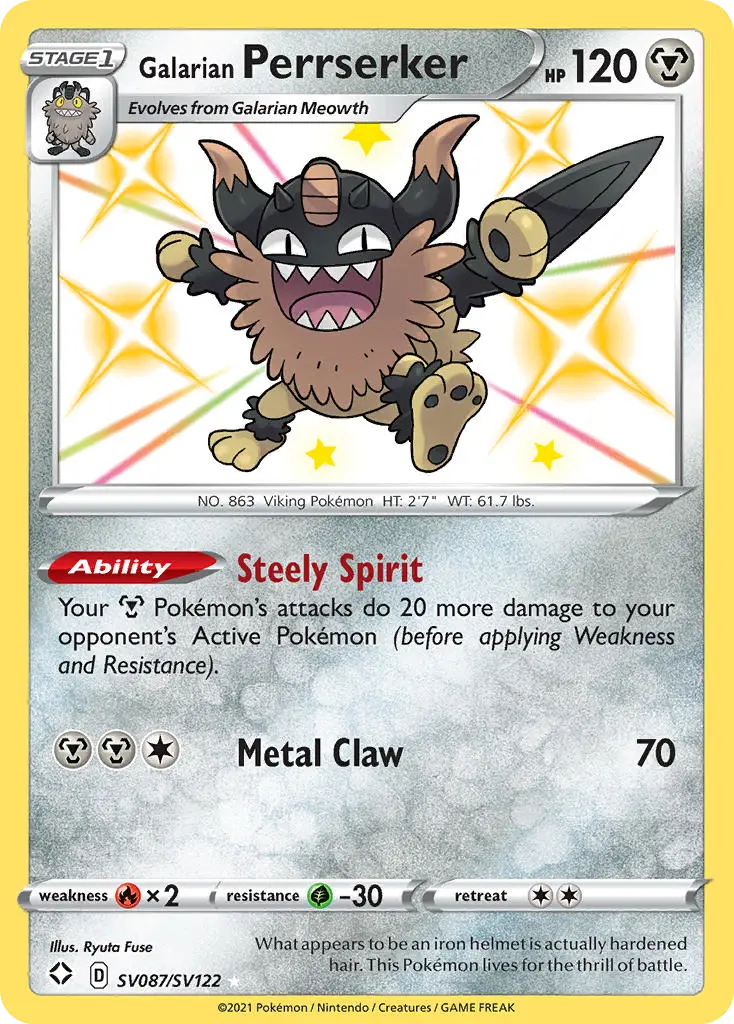 Galarian Perrserker, Shining Fates Shiny Vault SV087/122