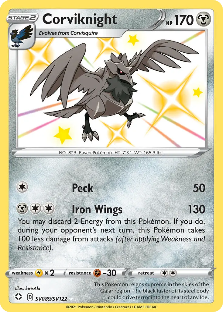 Corviknight, Shining Fates Shiny Vault SV089/122