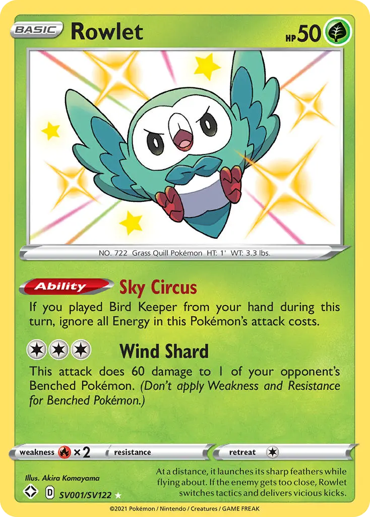 Rowlet, Shining Fates Shiny Vault SV001/122
