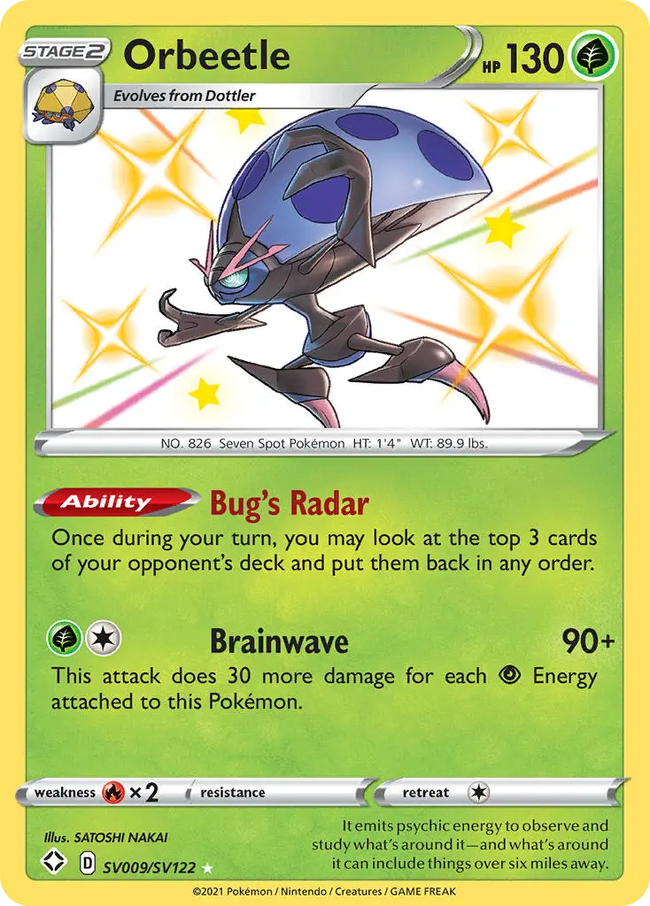 Orbeetle, Shining Fates Shiny Vault SV009/122