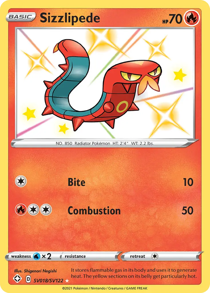 Sizzlipede, Shining Fates Shiny Vault SV018/122