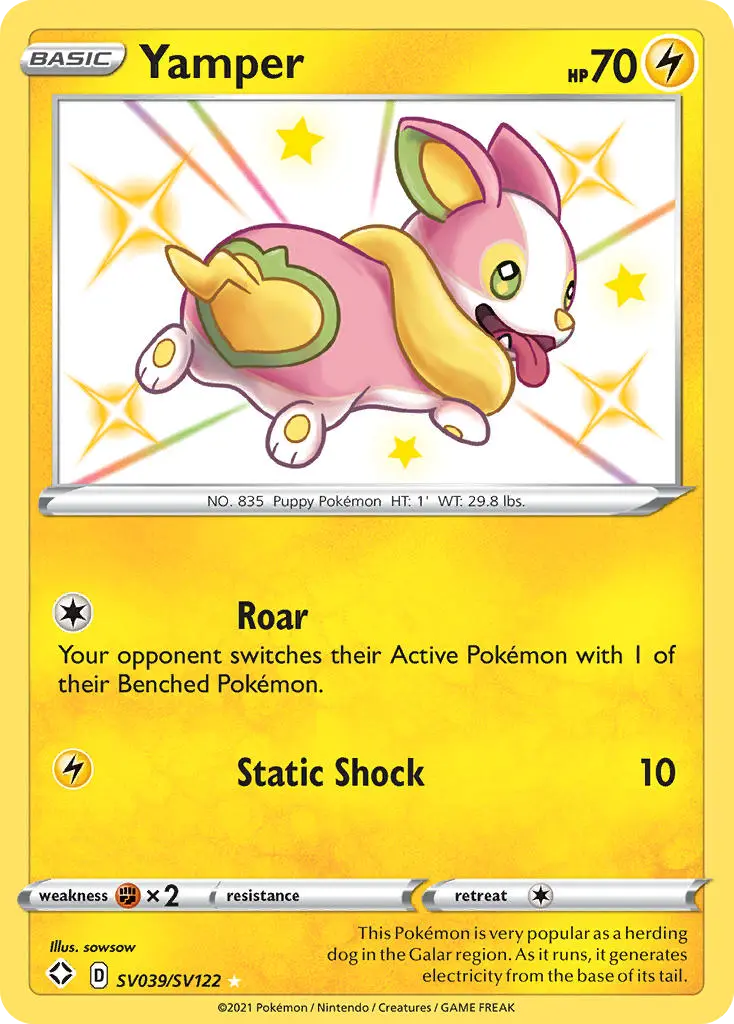 Yamper, Shining Fates Shiny Vault SV039/122
